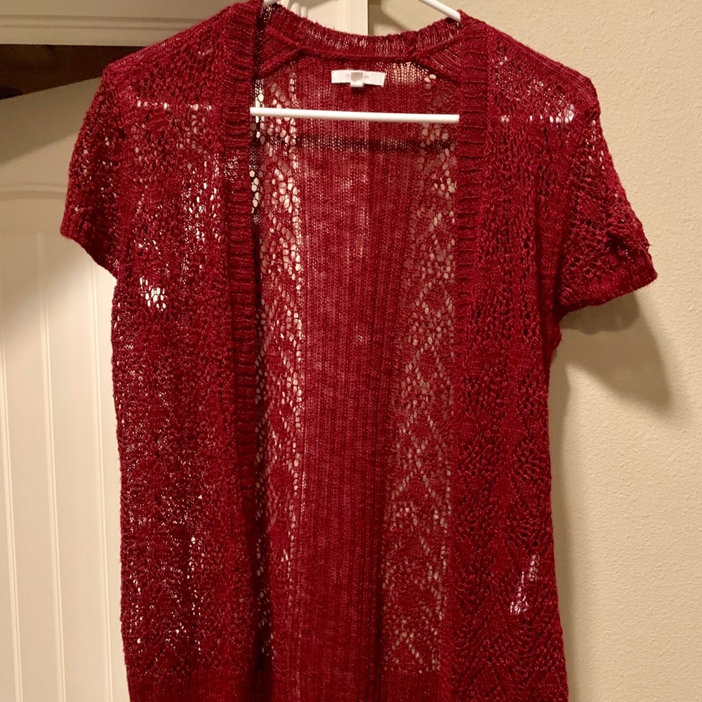 Sheer sweater cardigan